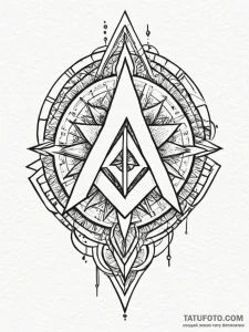 79. tattoo design: a geometric "sila" rune, r... - эскиз тату (№1752770502_0, 17.07.2025 16:41) — Tatufoto.com