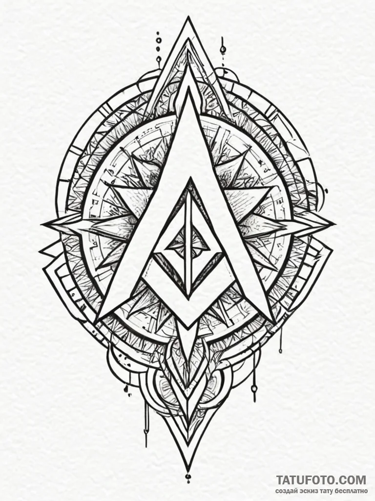 79. tattoo design: a geometric "sila" rune, r... - эскиз тату (№1752770502_0, 17.07.2025 16:41) — Tatufoto.com