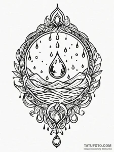 Tattoo design a water droplet creating a perf... - эскиз тату (№1752770664_0, 17.07.2025 16:44) — Tatufoto.com