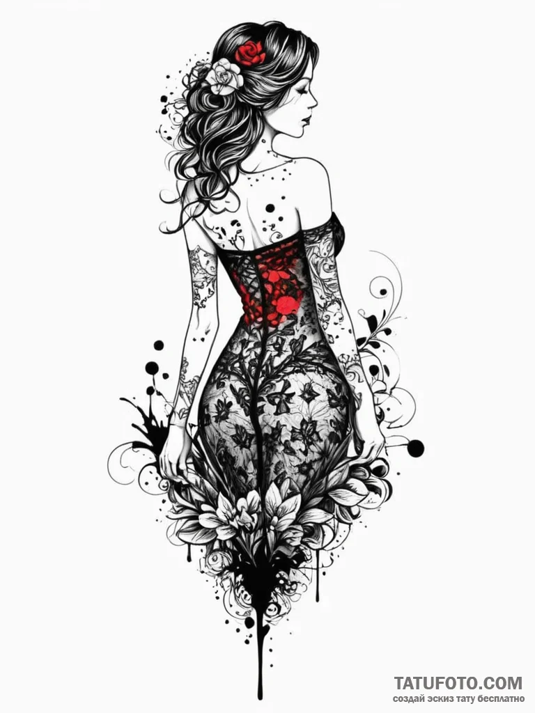 Tattoo design a delicate lace pattern creatin... - эскиз тату (№1752770745_0, 17.07.2025 16:45) — Tatufoto.com