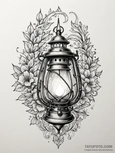 Tattoo design a fantasy adventurer's lantern... - эскиз тату (№1752770828_0, 17.07.2025 16:47) — Tatufoto.com
