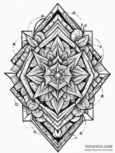 Tattoo design an abstract mosaic of different... - эскиз тату (№1752770909_0, 17.07.2025 16:48) — Tatufoto.com