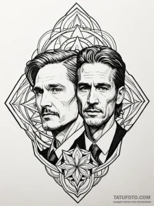 A neo-traditional portrait of the main charac... - эскиз тату (№1752771647_0, 17.07.2025 17:00) — Tatufoto.com