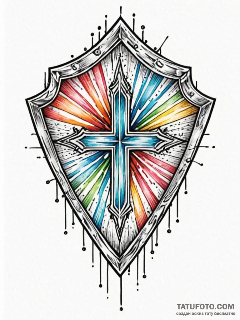 Tattoo sketch an abstract "shield" made of in... - эскиз тату (№1752772466_0, 17.07.2025 17:14) — Tatufoto.com
