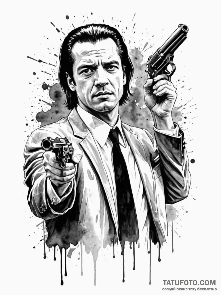 A sketch of vincent vega's "i shot marvin in... - эскиз тату (№1752773366_0, 17.07.2025 17:29) — Tatufoto.com