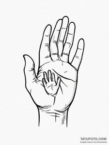 Tattoo design a parent's hand holding a child... - эскиз тату (№1752773615_0, 17.07.2025 17:33) — Tatufoto.com