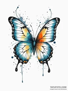 Tattoo design a single butterfly with two bod... - эскиз тату (№1752777511_0, 17.07.2025 18:38) — Tatufoto.com