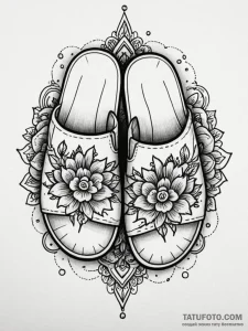 Tattoo design a pair of matching slippers or... - эскиз тату (№1752777918_0, 17.07.2025 18:45) — Tatufoto.com