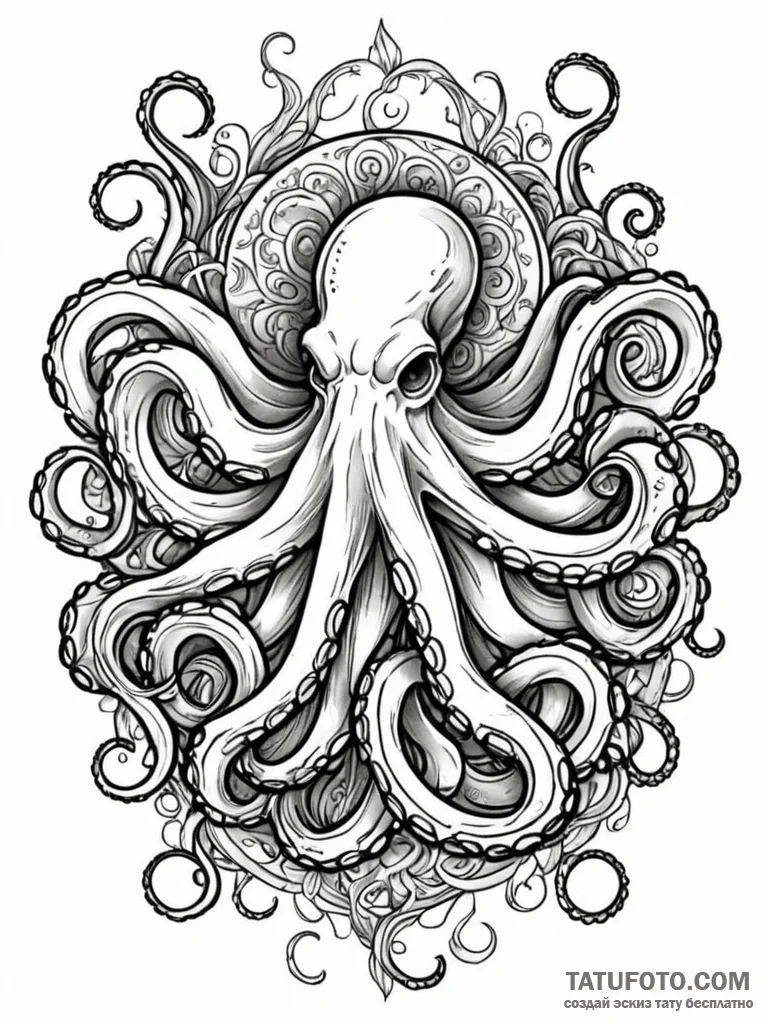 Octopus, tattoo flash sheet design, neo tradi... - эскиз тату (№1752778000_0, 17.07.2025 18:46) — Tatufoto.com