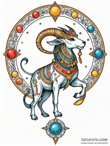 Tattoo design a zodiac animal depicted in a s... - эскиз тату (№1752778633_0, 17.07.2025 18:57) — Tatufoto.com