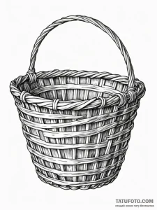 A close-up of a woven basket's texture., tatt... - эскиз тату (№1752778711_0, 17.07.2025 18:58) — Tatufoto.com