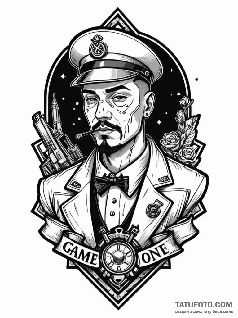 Tattoo sketch a "game on" message in neon lig... - эскиз тату (№1752778806_0, 17.07.2025 19:00) — Tatufoto.com