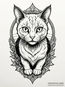 Neo-traditional tattoo of jonesy the cat, loo... - эскиз тату (№1752778884_0, 17.07.2025 19:01) — Tatufoto.com