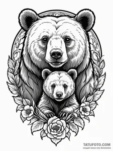 Tattoo design a mother bear and her cub(s) fo... - эскиз тату (№1752778962_0, 17.07.2025 19:02) — Tatufoto.com