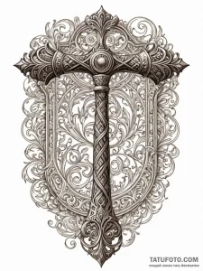 Hammer, artistic tattoo sketch, sepia tone sk... - эскиз тату (№1752779921_0, 17.07.2025 19:18) — Tatufoto.com