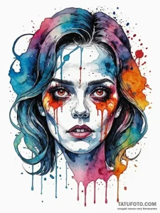 A graphic novel panel of the possessed regan... - эскиз тату (№1752780321_0, 17.07.2025 19:25) — Tatufoto.com