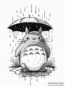 A watercolor sketch tattoo of totoro from my... - эскиз тату (№1752780871_0, 17.07.2025 19:34) — Tatufoto.com