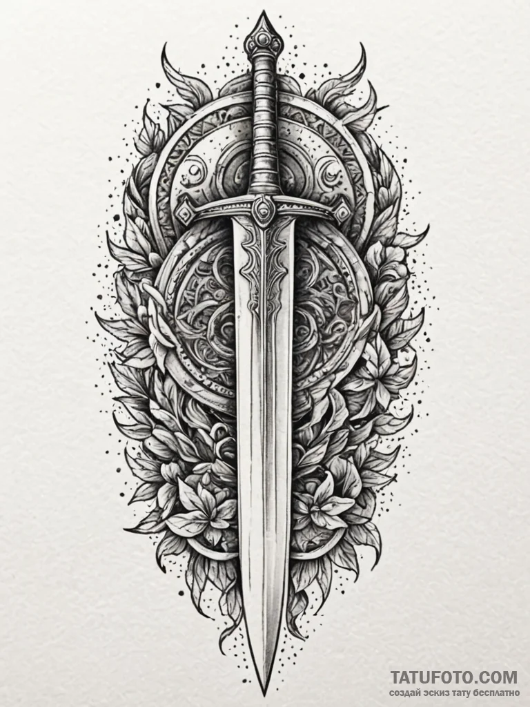 Tattoo design a medieval longsword plunged in... - эскиз тату (№1752781265_0, 17.07.2025 19:41) — Tatufoto.com