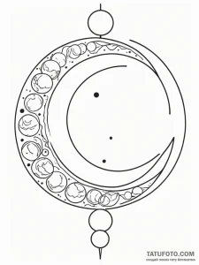 Tattoo design a moon phases sequence, with on... - эскиз тату (№1752781422_0, 17.07.2025 19:43) — Tatufoto.com