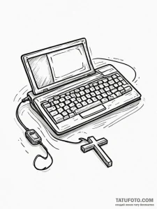 Tattoo design a stylized "press any key" mess... - эскиз тату (№1752781579_0, 17.07.2025 19:46) — Tatufoto.com