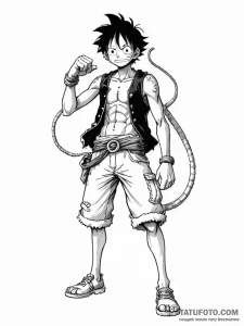 A trash polka composition of monkey d. luffy... - эскиз тату (№1752782457_0, 17.07.2025 20:00) — Tatufoto.com