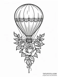 Tattoo design a small, cartoonish hot air bal... - эскиз тату (№1752782619_0, 17.07.2025 20:03) — Tatufoto.com
