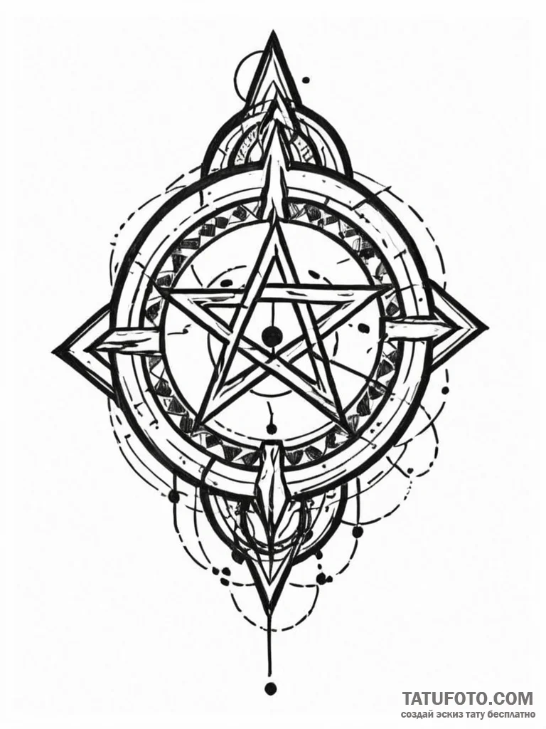 Linework tattoo of the resistance symbol., ta... - эскиз тату (№1752784053_0, 17.07.2025 20:27) — Tatufoto.com
