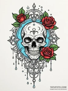 Tattoo sketch a zodiac symbol with water drop... - эскиз тату (№1752784455_0, 17.07.2025 20:34) — Tatufoto.com