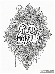 A linework tattoo of the "good morning, and i... - эскиз тату (№1752784772_0, 17.07.2025 20:39) — Tatufoto.com