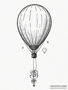 Tattoo sketch a balloon floating into the sky... - эскиз тату (№1752785411_0, 17.07.2025 20:50) — Tatufoto.com