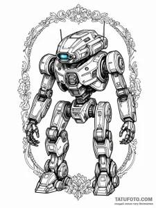 A sketch of the ed-209 enforcement droid from... - эскиз тату (№1752785885_0, 17.07.2025 20:58) — Tatufoto.com