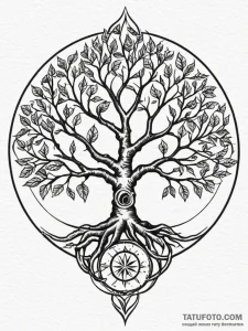 Tattoo sketch a blackwork tree of life with t... - эскиз тату (№1752786124_0, 17.07.2025 21:02) — Tatufoto.com