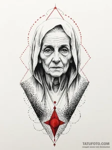 A watercolor sketch of the old woman ghost fr... - эскиз тату (№1752786364_0, 17.07.2025 21:06) — Tatufoto.com