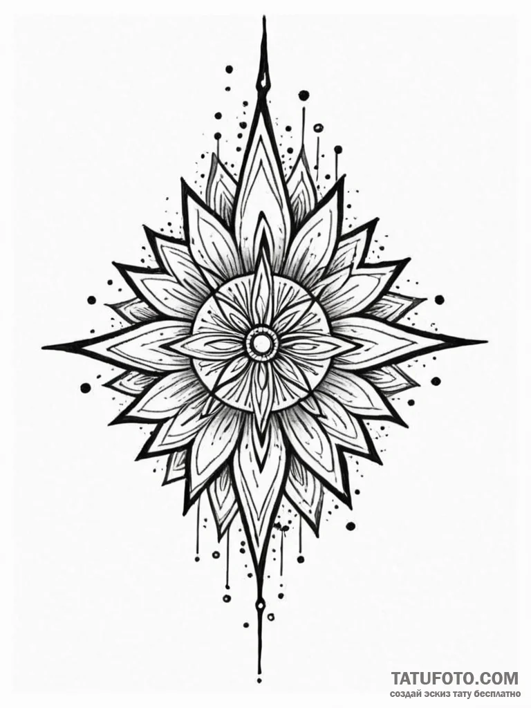 Tattoo sketch a subtle light source radiating... - эскиз тату (№1752786920_0, 17.07.2025 21:15) — Tatufoto.com