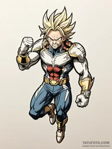 A neo-traditional tattoo of all might from my... - эскиз тату (№1752787080_0, 17.07.2025 21:18) — Tatufoto.com