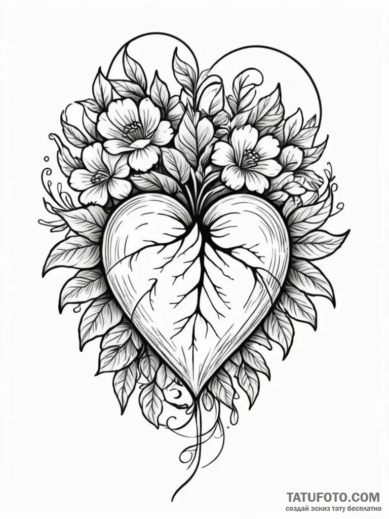 Tattoo sketch a subtle negative space heart i... - эскиз тату (№1752788326_0, 17.07.2025 21:38) — Tatufoto.com