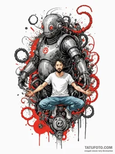 A sketch of the boiler man, kamaji, with his... - эскиз тату (№1752788480_0, 17.07.2025 21:41) — Tatufoto.com