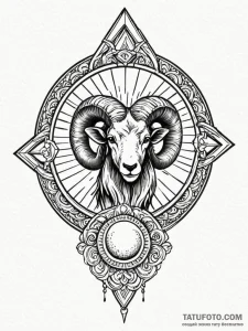 Tattoo sketch the glyph for aries (1st house)... - эскиз тату (№1752789653_0, 17.07.2025 22:00) — Tatufoto.com
