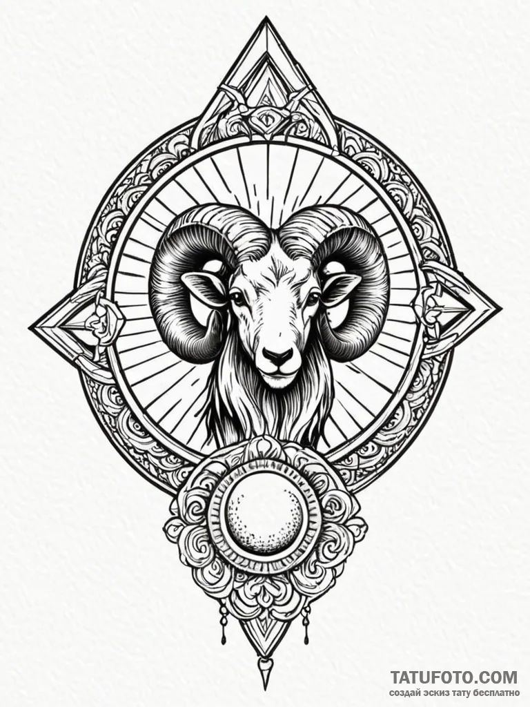 Tattoo sketch the glyph for aries (1st house)... - эскиз тату (№1752789653_0, 17.07.2025 22:00) — Tatufoto.com