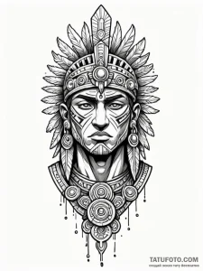 A graphic novel panel of the "aztec dubstep"... - эскиз тату (№1752790439_0, 17.07.2025 22:13) — Tatufoto.com