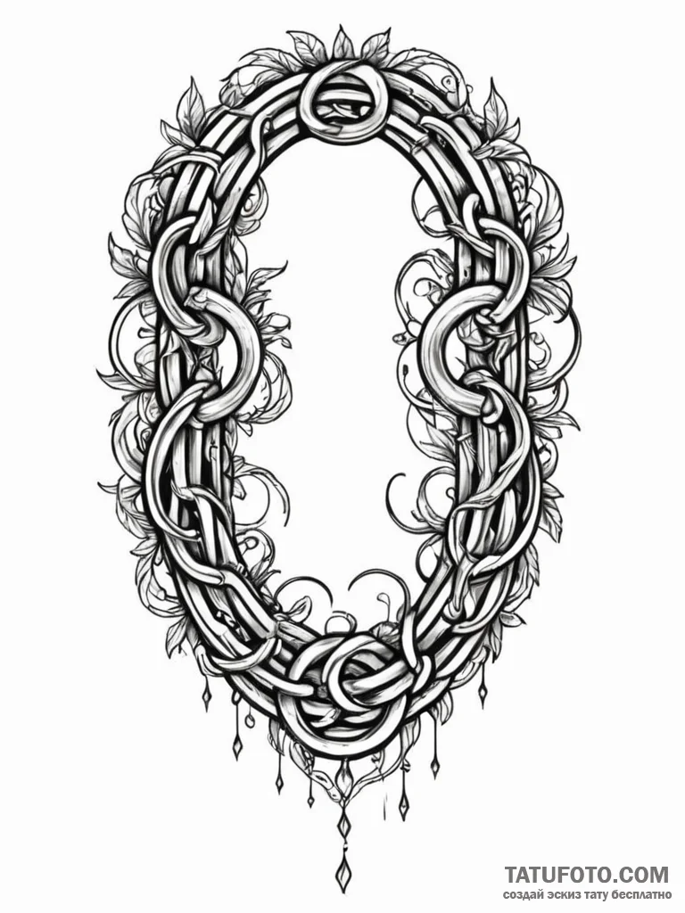 Tattoo sketch a broken chain with one strong,... - эскиз тату (№1752790519_0, 17.07.2025 22:15) — Tatufoto.com