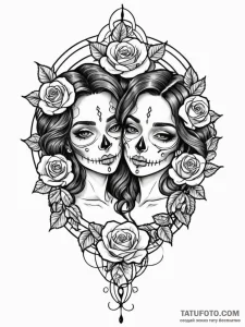 Tattoo sketch gemini twins, each representing... - эскиз тату (№1752791154_0, 17.07.2025 22:25) — Tatufoto.com