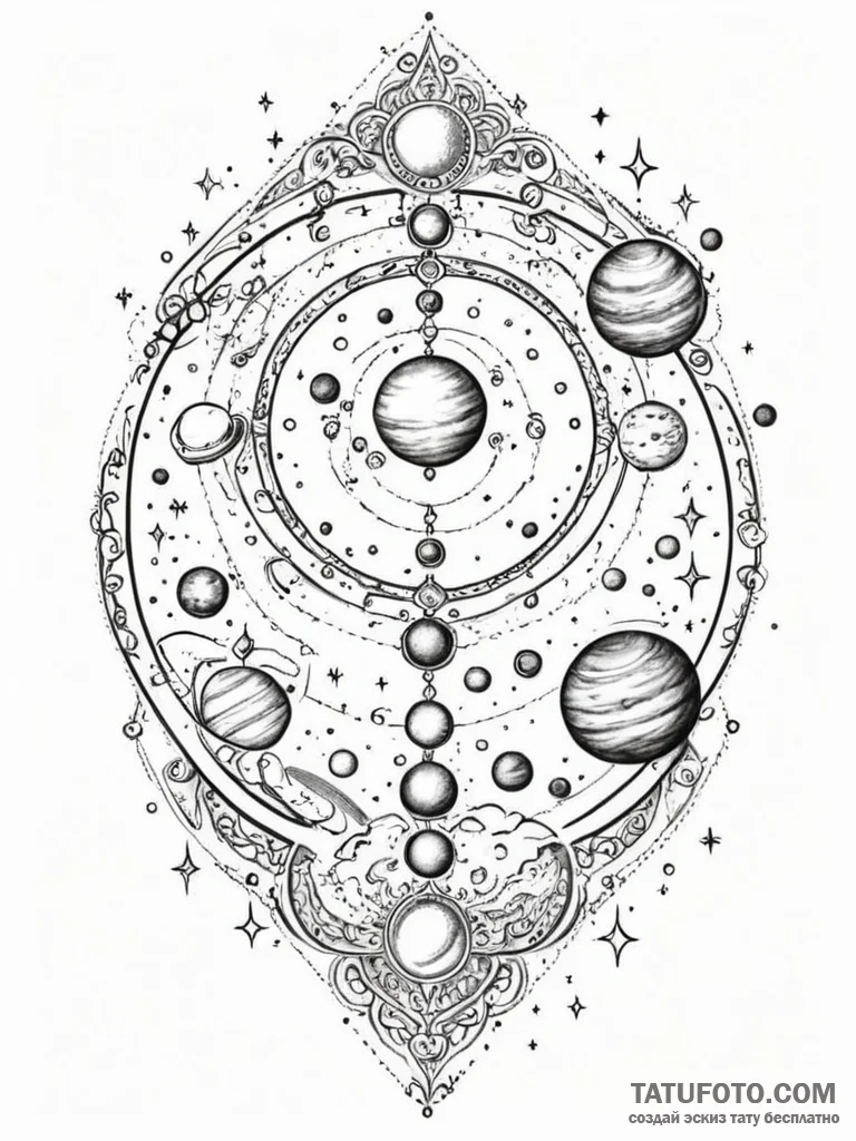 A dotwork tattoo of the galaxy map with key p... - эскиз тату (№1752791954_0, 17.07.2025 22:39) — Tatufoto.com
