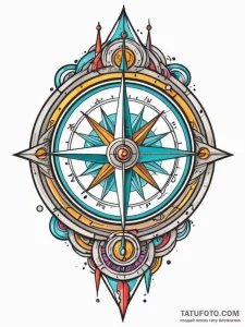 Compass, tattoo sketch design, new school tat... - эскиз тату (№1752792268_0, 17.07.2025 22:44) — Tatufoto.com