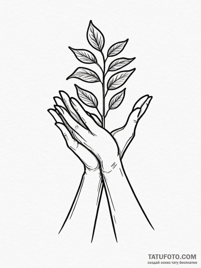 Tattoo sketch a small sapling growing from a... - эскиз тату (№1752792508_0, 17.07.2025 22:48) — Tatufoto.com