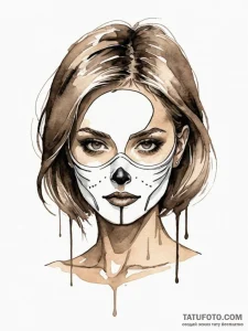 Watercolor portrait of a beautiful but deadly... - эскиз тату (№1752792825_0, 17.07.2025 22:53) — Tatufoto.com