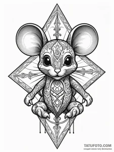 Tattoo sketch a gaming mouse pad with an intr... - эскиз тату (№1752794656_0, 17.07.2025 23:24) — Tatufoto.com