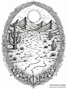 The cracked, dry earth of a desert playa, str... - эскиз тату (№1752795689_0, 17.07.2025 23:41) — Tatufoto.com