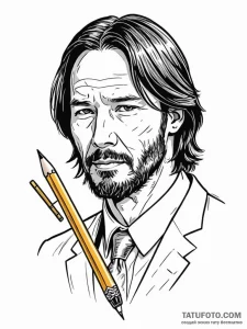 A linework tattoo of a "gold pencil" from the... - эскиз тату (№1752796005_0, 17.07.2025 23:46) — Tatufoto.com