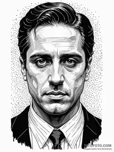 A neo-traditional portrait of a young michael... - эскиз тату (№1752796499_0, 17.07.2025 23:54) — Tatufoto.com